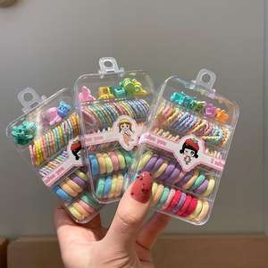 Çocuklar için Yeni Yüksek Esnek Plastik/Reçine Tüy Bırakmayan Lastik Toka Şeker Renkli Saç Bağlama Kutulu Toka Unisex Saç Tokası - Product Image 2