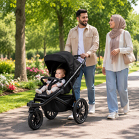 Poussette de jogging de luxe Brightbebe avec suspension double indépendante, pneus gonflables, pliage rapide, poussette compacte à 3 roues pour bébé