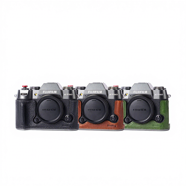 For Smallrig X-T50 Eco-friendly Half Leather Camera Case Kit with Shoulder Strap Retro Style for Fujifilm X-T50 -4711