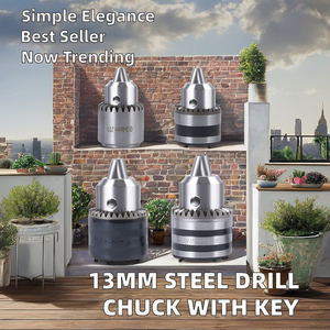 Đầu cặp khoan 3 chấu bằng thép loại có chìa khóa <span class=keywords><strong>13mm</strong></span>, kèm chìa khóa, dùng cho máy khoan tác động mini không dây 1/2'-20 UNF, dùng để kẹp máy tiện - Product Image 2