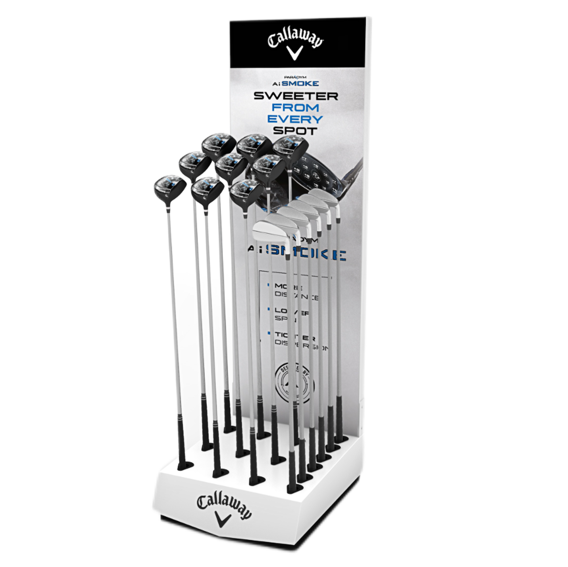 Apache Custom Single-Side Golf Display Stand for Sports Stores& Golf Retail & Shelves for Golf Courses