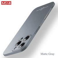 Pour iPhone 16 Pro Max iPhone16 Coque arrière MSVII PC Ultra mince mat anti-empreintes digitales dur antichoc étui de protection pour téléphone