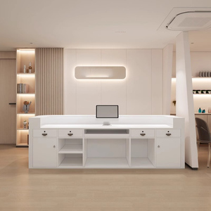 Mostrador de Información de Diseño Personalizado, Mostrador de Recepción Blanco de Forma Estándar <span class=keywords><strong>para</strong></span> Salón - Product Image 3