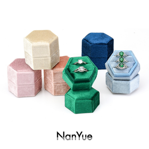 New Best-Selling <strong>Velvet</strong> Hexagon Portable Luxury Ring <strong>Box</strong> <strong>Velvet</strong> <strong>Jewelry</strong> <strong>Box</strong> Get Marry Ring Packaging <strong>Box</strong> Custom Printed Logo - Product Image 5