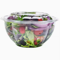 Gusto [50 Ensembles de 32 Oz] Bols à Salade Transparents avec Couvercles Réutilisables Sans BPA, Récipients à Salade Adaptés au Congélateur, pour Déjeuner, Plats à Emporter et Préparation de Repas