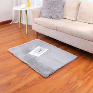 Yüksek Tüylü Sıcak Suni Tavşan Kürkü Halı Düz Renk Dikdörtgen Halı Kaymaz Leke Tutmaz Yıkanabilir Çeşitli Kullanımlara Uygun - Product Image 1