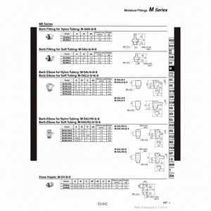 Montaje de púas en miniatura SMC, piezas neumáticas de M-5AU-4 - Product Image 1