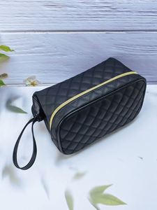 Sac de maquillage noir brodé pour femme, nouvelle mode, grande capacité, sac de rangement pour la maison et les voyages, fabriqué en usine BSCI - Product Image 2
