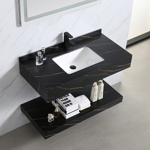 Mueble <span class=keywords><strong>cuadrado</strong></span> de 2 capas, mueble nórdico de lujo, para lavabo de baño - Product Image 1