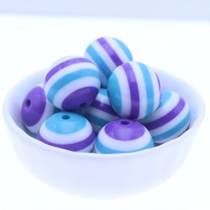Cuentas de Resina Redondas Gruesas a Granel, 20 mm, 100 Piezas, Color Azul, Morado y Blanco, para Hacer Joyas, Collares y Pulseras - Product Image 3