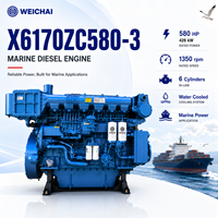 Mesin Diesel Laut SCDC WEICHAI Seri 6170 X6170ZC580-3 580HP 1350rpm Turbocharged untuk Penggerak Kapal Teknik