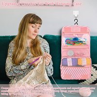 Fournitures de crochet à tricoter ensemble assorti kit de crochet portable pour femmes avec accessoires de fil et sac pour adultes débutants
