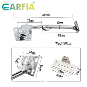 Soporte de Tapa de Aleación de Zinc <span class=keywords><strong>Garfia</strong></span> con Cierre Suave para Cocina, Taller, Caja de Juguetes y Puertas Abatibles con Apertura Superior, Fácil de Instalar - Product Image 4