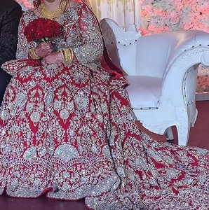 Lehenga Choli de mariée indien pakistanais de créateur avec broderie Zardozi lourde, tissu Georgette, robe de mariée de luxe, tenue ethnique - Product Image 2