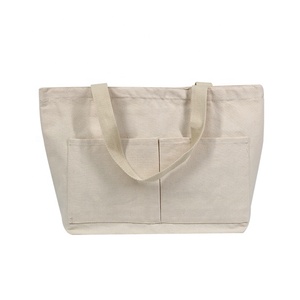Sac fourre-tout promotionnel personnalisé avec logo, sac de shopping en coton écologique avec poche - Product Image 2