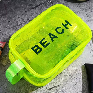 กระเป๋าใส่เครื่องสำอางแบบกันน้ำสำหรับเดินทาง  กระเป๋าใส PVC ใส่เครื่องสำอางแบบมีซิป  ชุดกระเป๋าใส่ของใช้ในห้องน้ำขนาดกลาง - Product Image 1