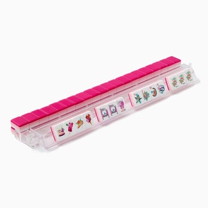 Nouvel ensemble de mahjong de voyage personnalisé Glitterville, 160 tuiles gravées, en acrylique rose de luxe à 4 couches, portable, style américain, minimum 1 ensemble - Product Image 5