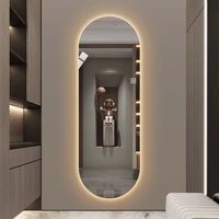 Espejo Inteligente LED de Cuerpo Entero, Antirrotura, HD de 5mm, con Desempañador y Pantalla de Temperatura, para Montar en la Pared, para Sala de Estar, Tendencia 2025