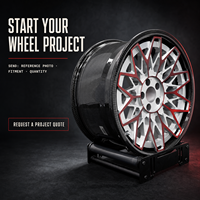 Rueda de Aleación Geométrica Forjada PWC en Rojo, Blanco y Negro, OEM ODM, Suministro de Fábrica al por Mayor para Tuning y Distribución
