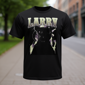Camiseta Larry Cat Negra Unisex Cuello Redondo Manga Corta Impresión Digital Camiseta Promocional - Product Image 3