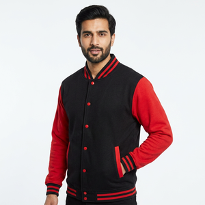 Men's New Style Comfortable Varsity <b>Jacket</b> Breathable Fabric <b>Lined</b> with Stand Collar Custom Color Size and Logo for Winter - Product Image 1