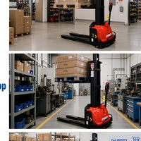 Transpalette électrique autoportant EVERLIFT 500kg 1500kg, compact, portable, hydraulique, pour entrepôt et commerce de détail
