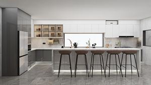 Gabinetes de Cocina Modernos de Melamina Blanca, Completos, de Lujo, de Madera, para Villa, de Proveedor de Foshan - Product Image 4