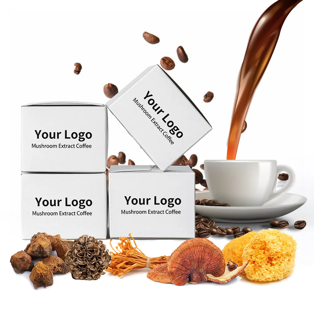 Caffè ai funghi arabica completamente aromatizzato di alta qualità con etichetta privata