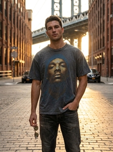T-shirt graphique personnalisé coupe ample style années <span class=keywords><strong>90</strong></span>, motif icône <span class=keywords><strong>rap</strong></span>, esthétique archivistique de luxe, gris délavé soleil |   T-shirt de la collection Elite Boutique Streetwear - Product Image 3