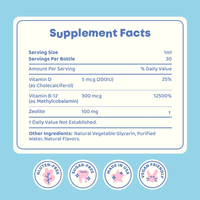 Gouttes de zéolite à succès avec vitamines D et B12 pour soutenir le développement sain des enfants – Complément liquide