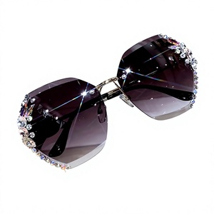 Oversized <b>Frameless</b> Sunglasses for Women UV400 Fashion Sun Glasses for Outdoor Travel Party Gift Summer - Product Image 1