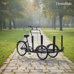 DomeRide Vélo à <span class=keywords><strong>3</strong></span> <span class=keywords><strong>roues</strong></span> professionnel personnalisé pour adultes avec cadre en acier et freins à disque, chariot de nourriture/collations, conception inversée - Product Image 4