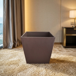 Klassischer Leder-Holz 12L Umweltfreundlicher Mülleimer Ohne Deckel für Hotel/Zuhause/Büro Innenbereich - Product Image 1