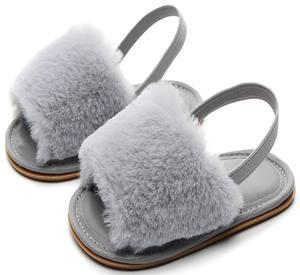 Summer <b>Slippers</b> Girls Boys First Walker Newborn <b>Infant</b> Soft Sole Baby Sandals Baby Girls Shoes Sweet Fancy Cute Furry <b>Slippers</b> - Product Image 2