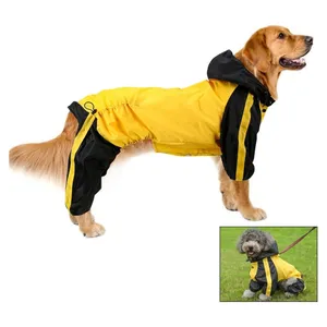 Qiqu Pet Supplies Custom Raincoat for Dogs Waterproof Dog Rain Jacket High Visibility Vest for Dogs Rain Cover for Large Medium