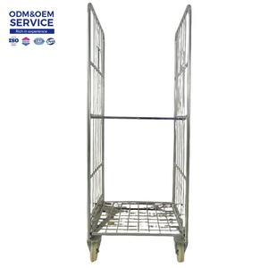 Industriële 500Kg Demontabele Vrachtwagentrolley Met Zinkstalen Rol Met Versterkte Gaaspanelen Logistieke Handtrolley - Product Image 2