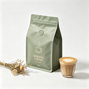 Custom Zipper Coffee <b>Bag</b> Flat Bottom Stand Up Packaging Moisture Proof Barrier <b>Bag</b> for Coffee Beans - Product Image 2