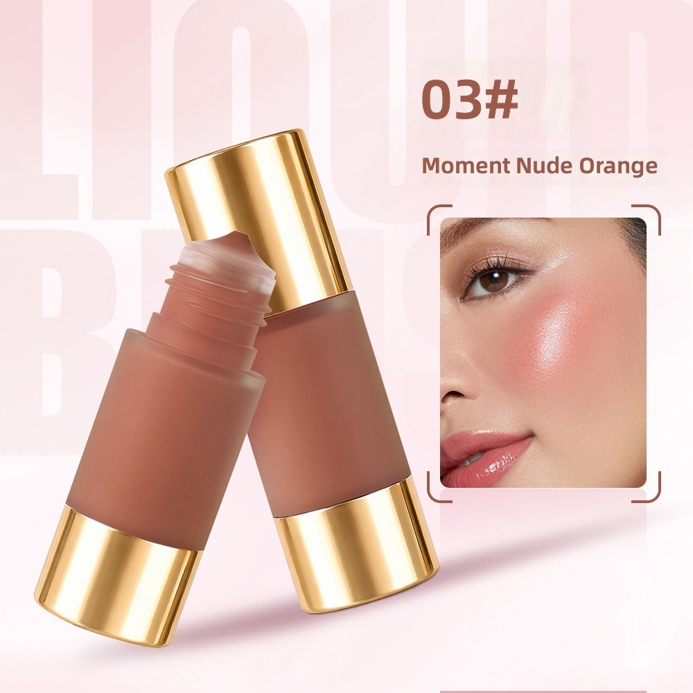 บลัชออนเนื้อลิควิด 03 ชั่วโมง แก้วนู้ด สีส้ม-โมเมนต์