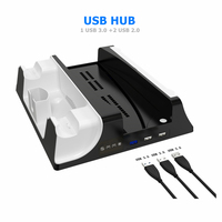 Station de charge PS5 tout-en-un avec ventilateur de refroidissement et verrouillage sécurisé-Charge rapide pour PS5/PS5 Slim