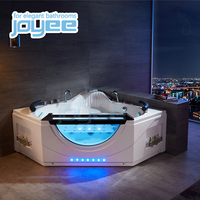JOYEE Prix bas Baignoire de massage à remous triangulaire pour salle de bain Petite baignoire triangulaire d'angle avec lumière LED