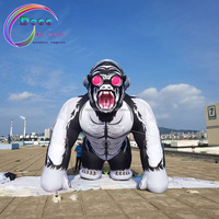 Decoraciones Inflables Gigantes para Eventos Publicitarios al Aire Libre Gorila Inflable con Audífonos para Escenario de DJ y Fiestas