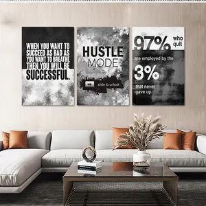 Motivational Motivational Hustle Posters Inspirational Decor Picture Quotes Success Canvas Print Artwork Inspirational Word Art Painting