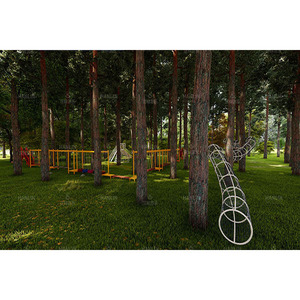 Conception de terrain de jeux pour adultes en plein air, ensemble de terrain de jeux pour enfants à l'école, parc forestier d'aventure - Product Image 3