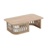 Ensemble de salon de jardin en teck massif de style nordique moderne pour villa, cour, parc, hôtel en plein air, meubles de jardin