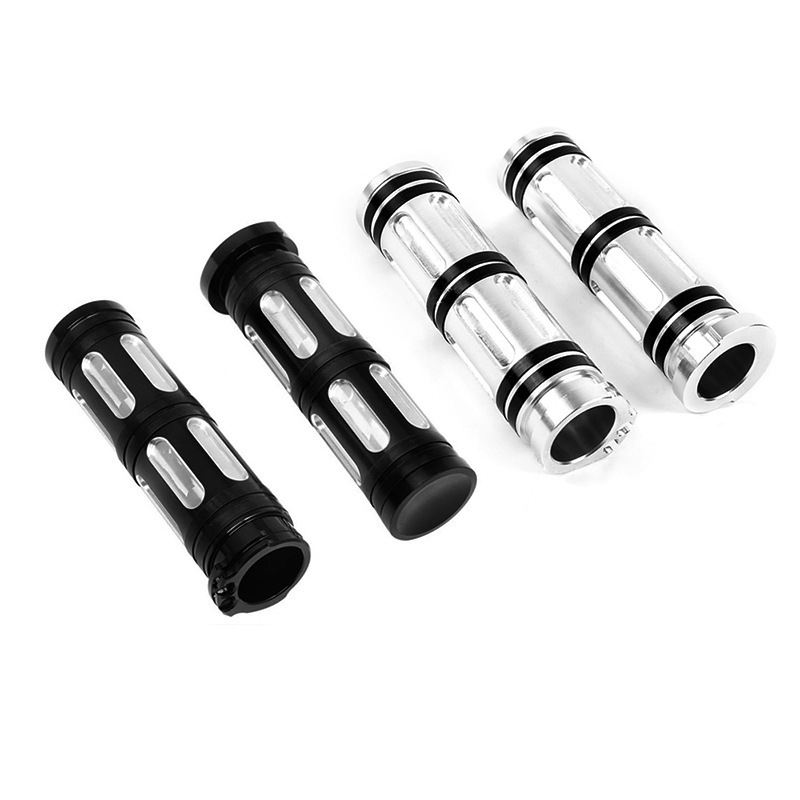 thumbnail image 2 of 1" (25mm) Black Handlebar Grips For Harley Touring, Sportster, Dyna, Softail - Aluminum, Anti-Rust 2 of 13