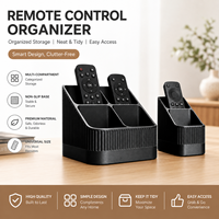 Organisateur de télécommandes en plastique à 4 compartiments compatible TV/DVR/boîtier de câble, plateau de bureau peu encombrant, couleur personnalisable