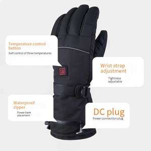Gants de ski chauffants électriques à batterie rechargeable Mitaines de snowboard à 3 doigts avec écran tactile pour une utilisation sportive - Product Image 3