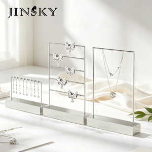 Mirror Metal Jewelry Display Stand Custom Logo Counter Necklace Pendant Earring Display <b>Rack</b> For Jewelry Boutique Shop - Product Image 4