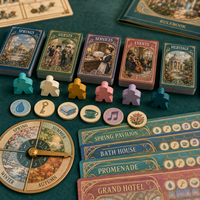 Jeu de société personnalisé sur la gestion du patrimoine thermique des villes spa historiques, jeu de stratégie sur la gestion du patrimoine, Art Nouveau, pour le commerce de détail de destinations