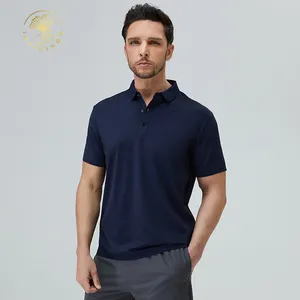Atacado Design Logotipo Personalizado Men's Blank Plain Nylon Dry Fit Alta Qualidade Roupas Masculinas Uniforme Golf Polo T shirts Para homens
